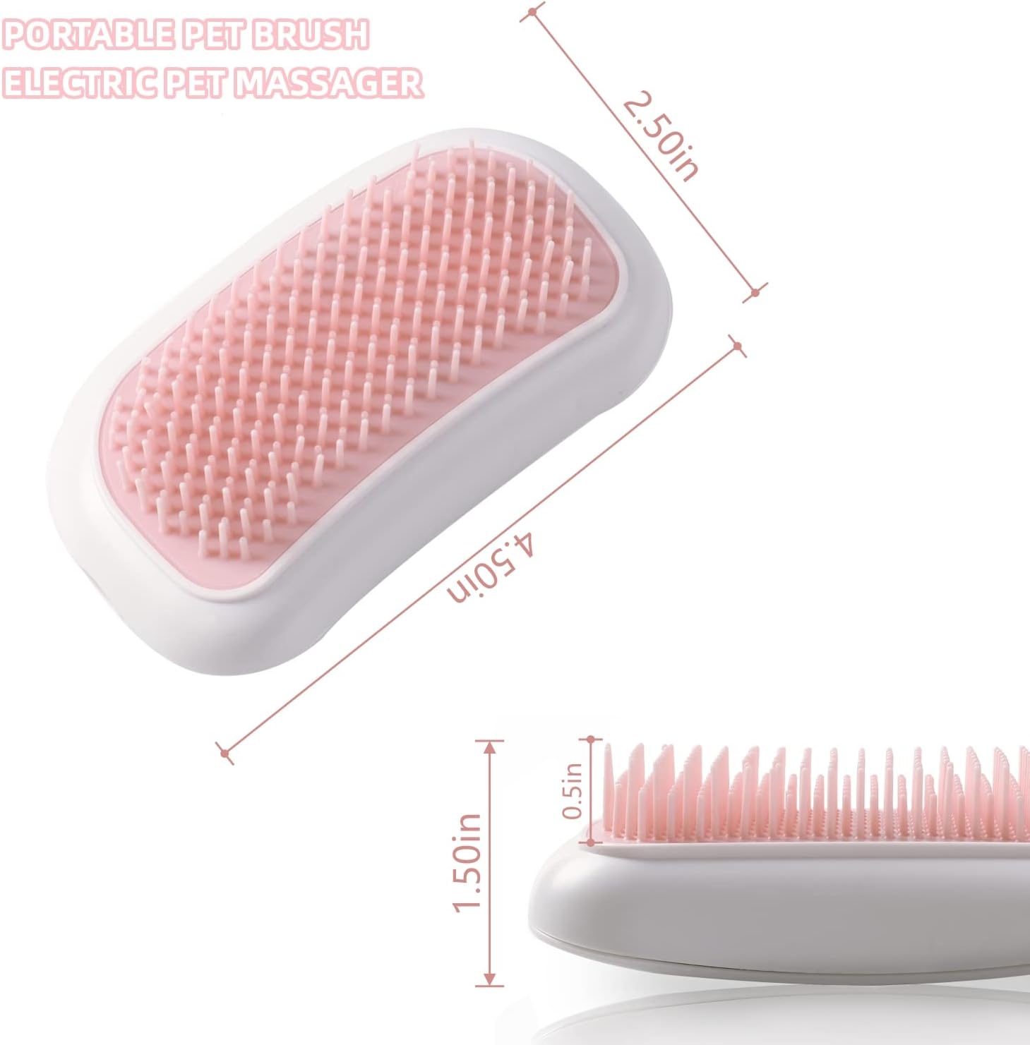 Electric Vibrating Massage Brush for Cats Dogs Pink