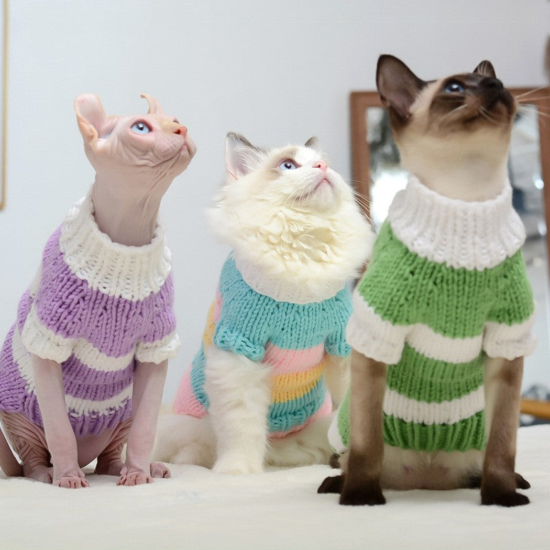 Warm Sweater Pet Clothes for Hairless Cats