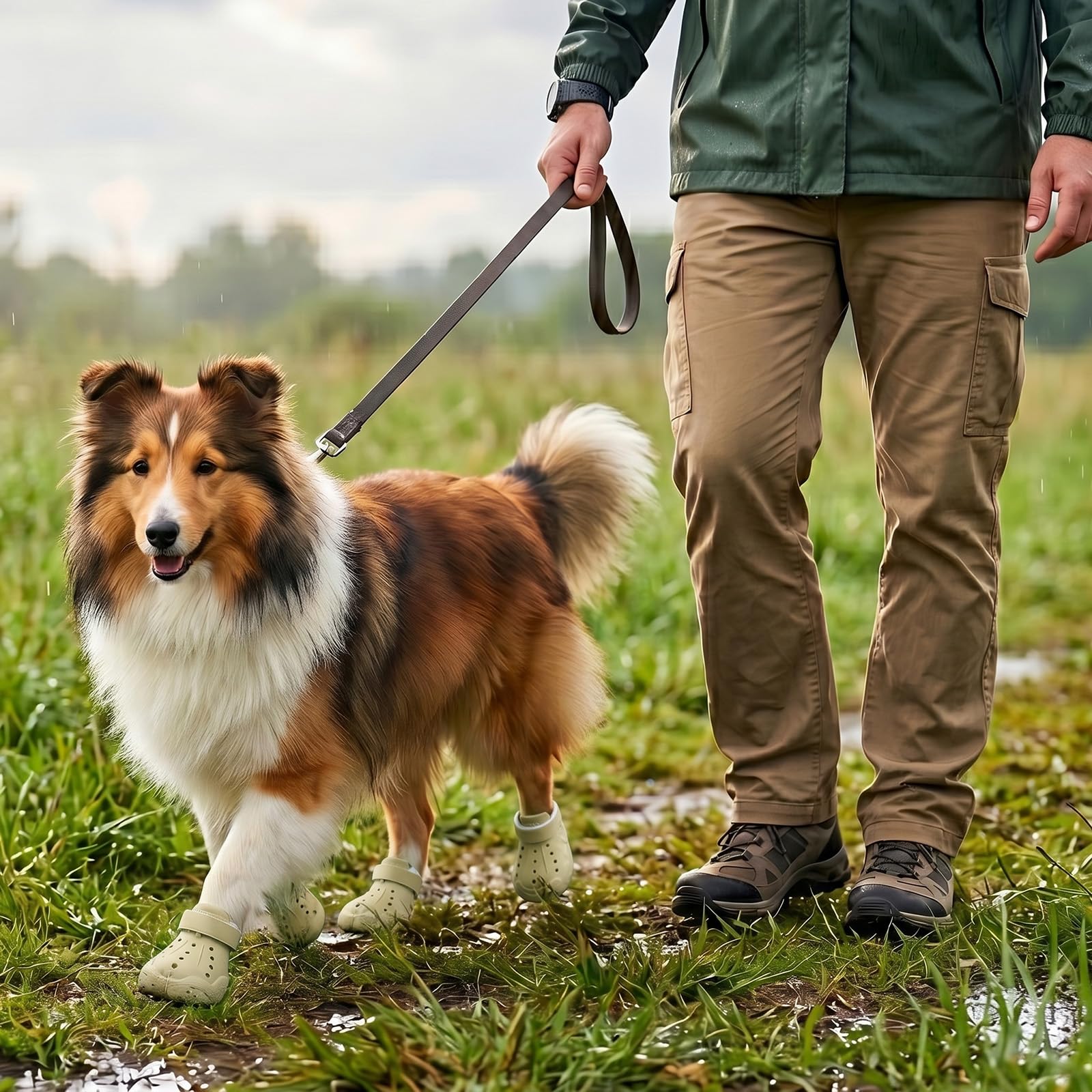 Waterproof Breathable Dog Shoes for Summer Rain Protection