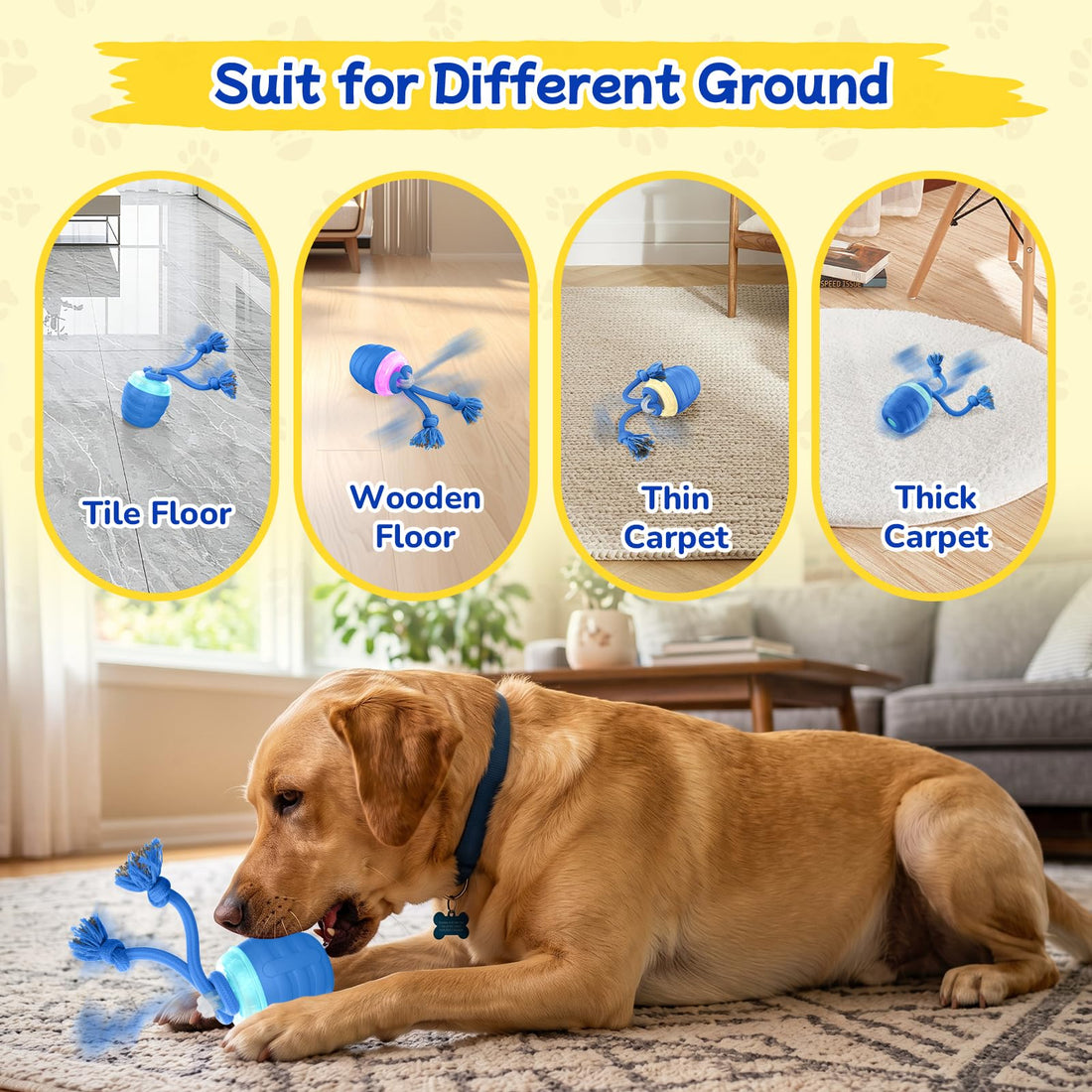 Automatic Rolling Interactive Dog Ball with Rope