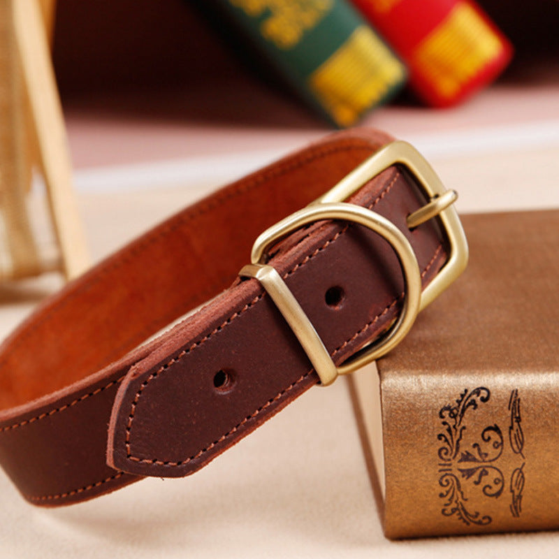 Cowhide Pet Collar for Small Medium Sized Dogs