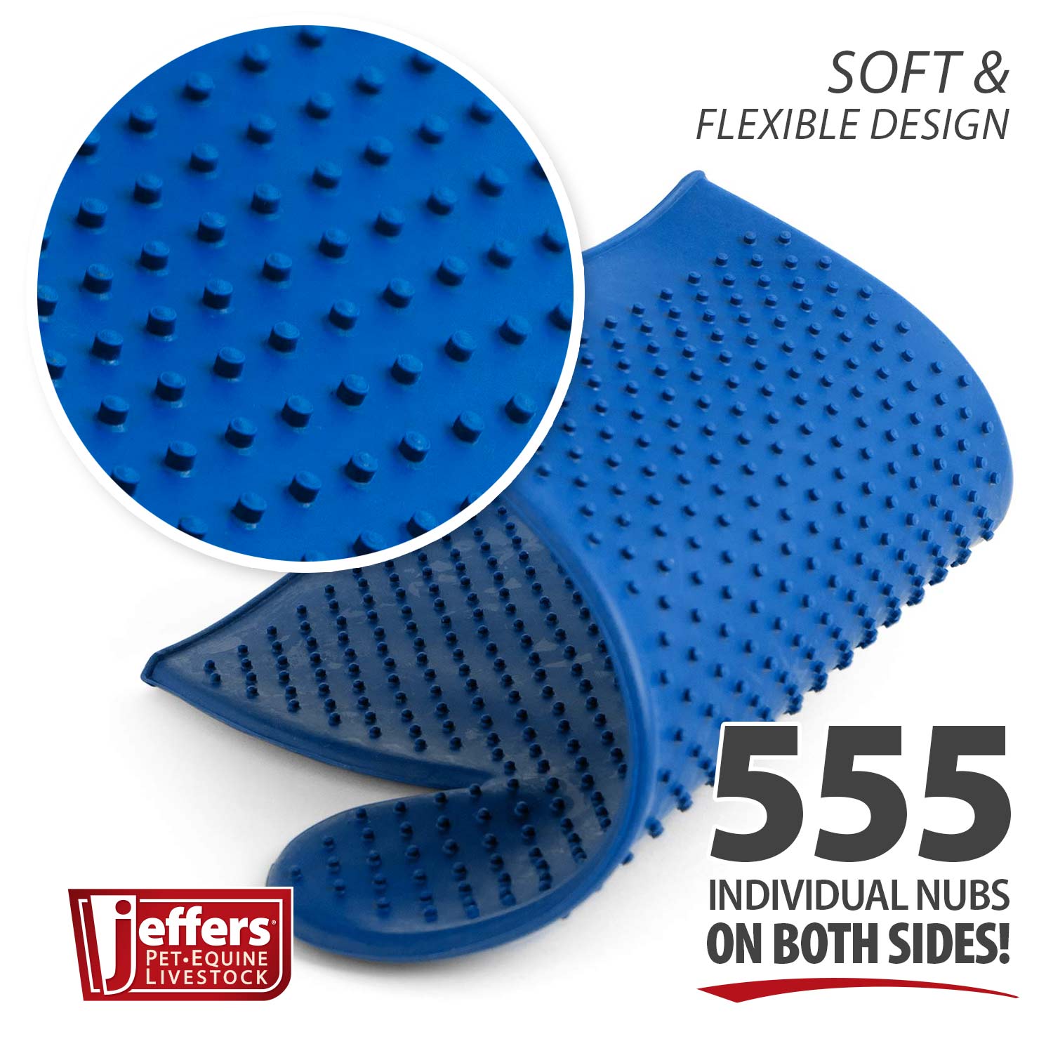 Jeffers Rubber Grooming Glove for Animals