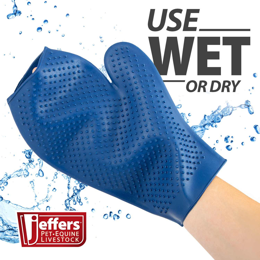 Jeffers Rubber Grooming Glove for Animals